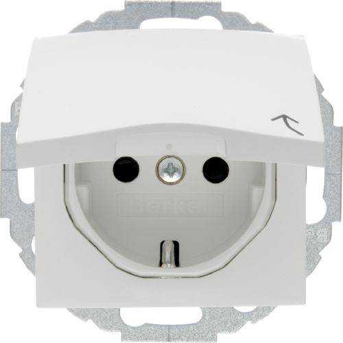 Berker 47448989 Steckdose SCHUKO mit Klappdeckel u. erh.BS S.1/B.3/B.7 polarweiß glänzend Mesch Shop Berker 47448989 Steckdose SCHUKO mit Klappdeckel u. erh.BS S.1/B.3/B.7 polarweiß glänzend Mesch Shop